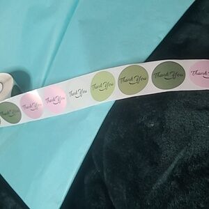 100 ct 1.5"  Thank You stickers. 6 different colors are super sticky.
